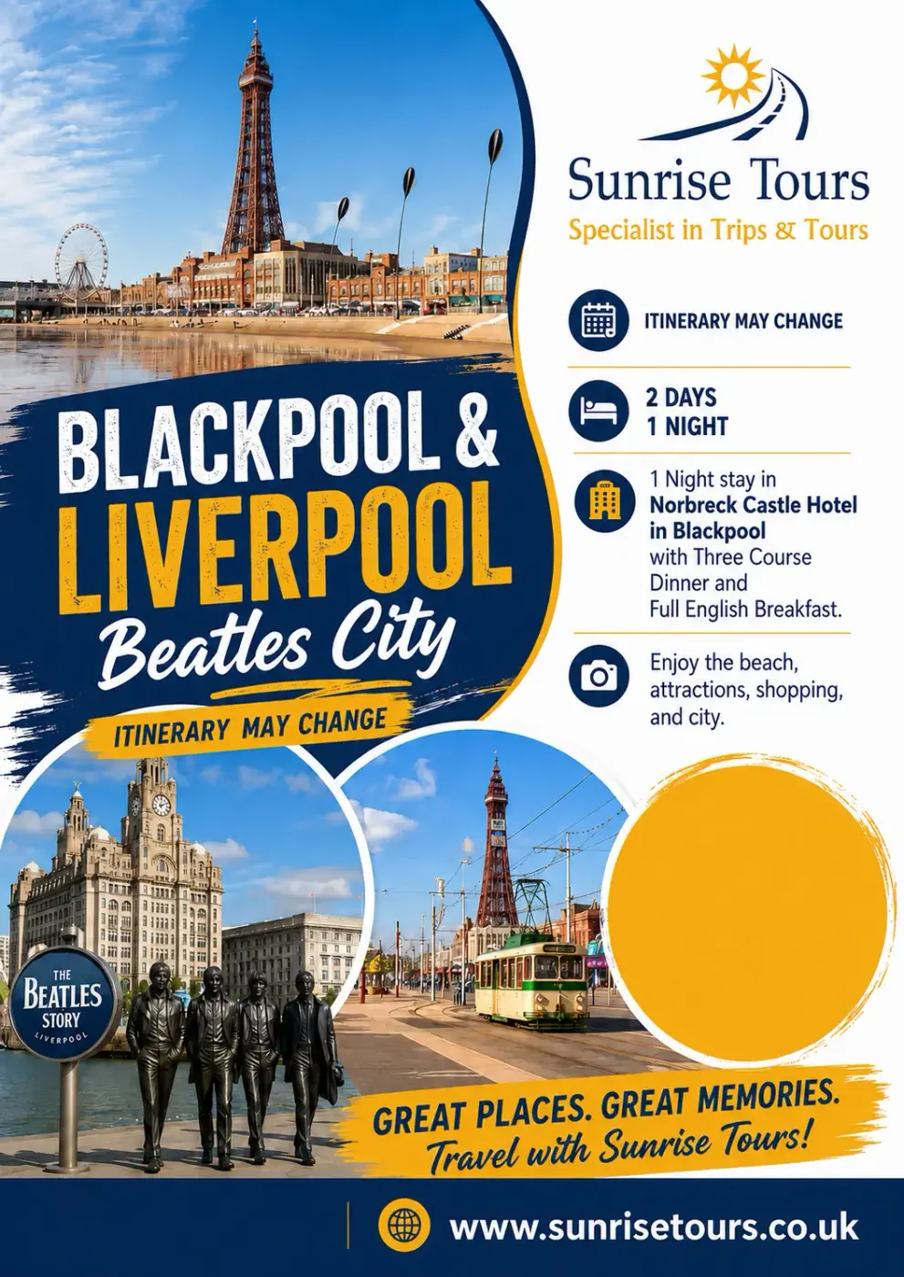 Blackpool and Liverpool from London