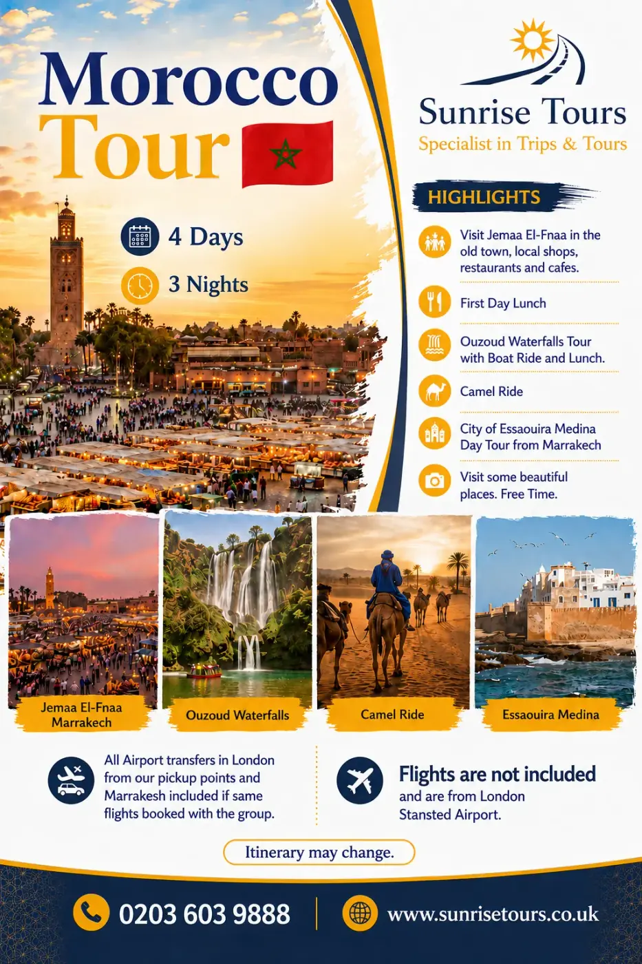 Morocco (Marrakesh) Flight Trip