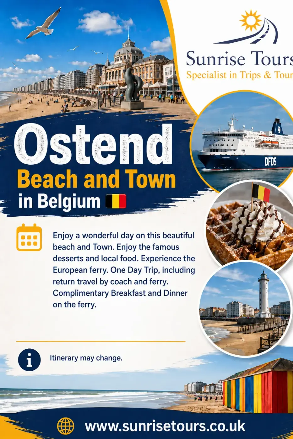 Ostend Beach & Town Belgium Day Trip from Birmingham