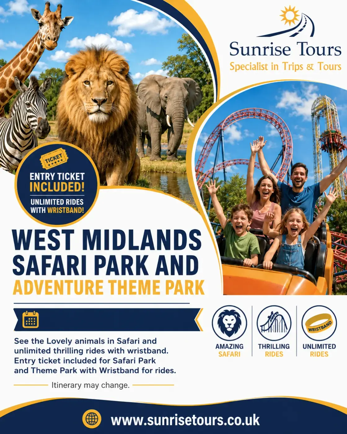 West Midlands Safari Park & Adventure Theme Park from London